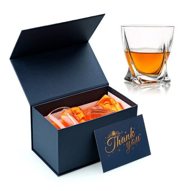 Coffret verre à whisky classique, vue de face