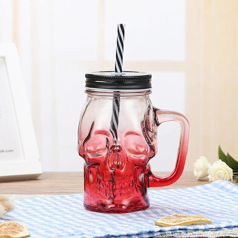 Mason jar tête de mort, détail du design