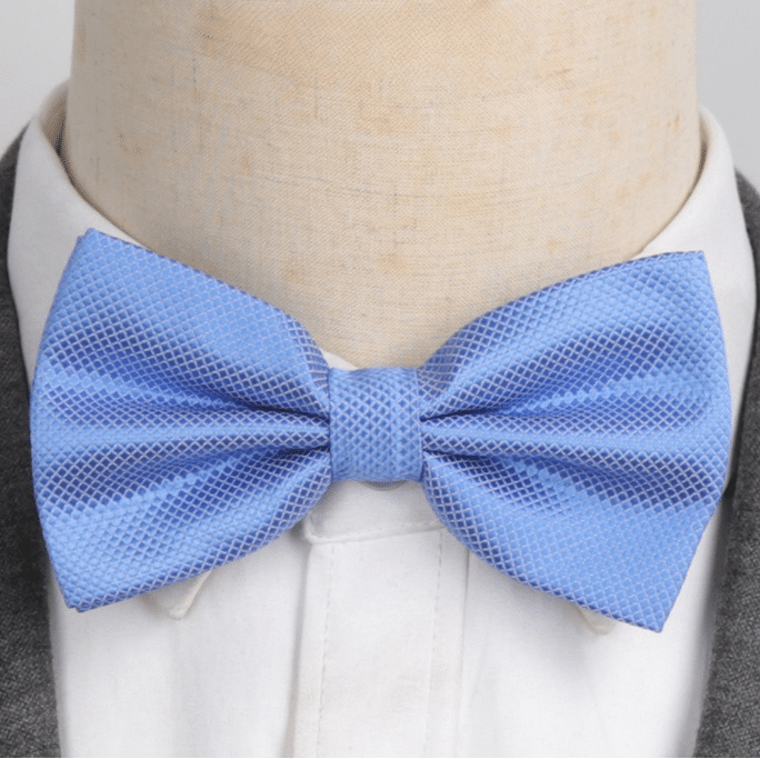 Nœud papillon bleu ciel en bois