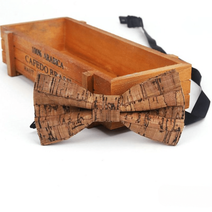 Nœud papillon en liège pour homme, coloris