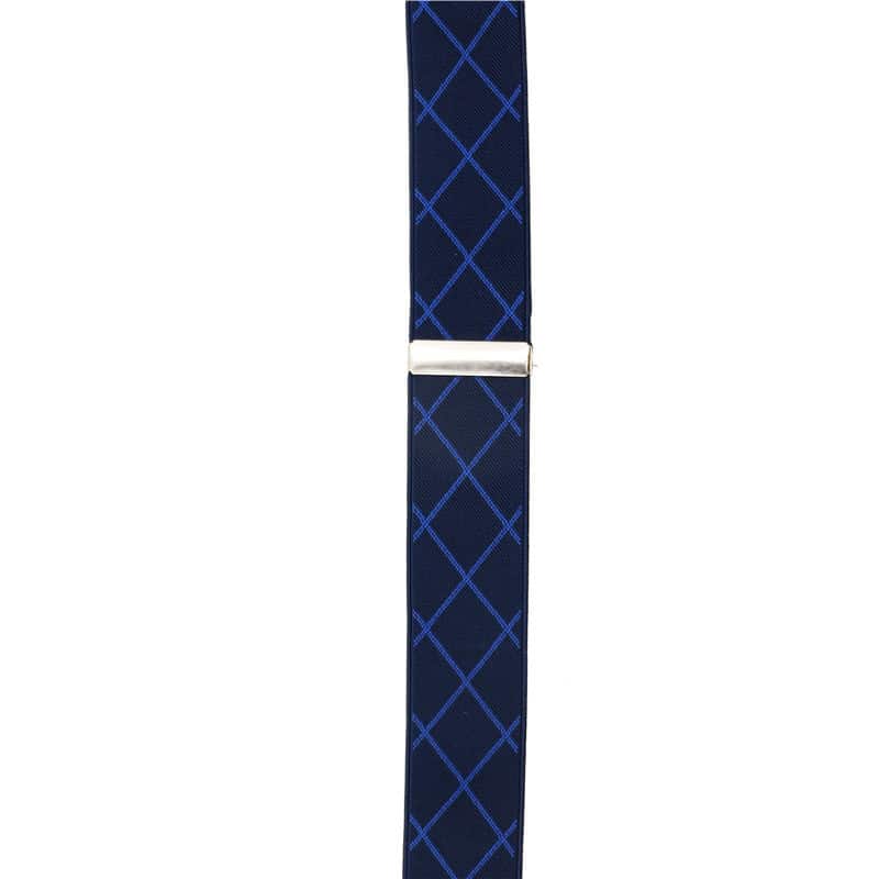 Bretelles barman vintage bleu, vue de profil