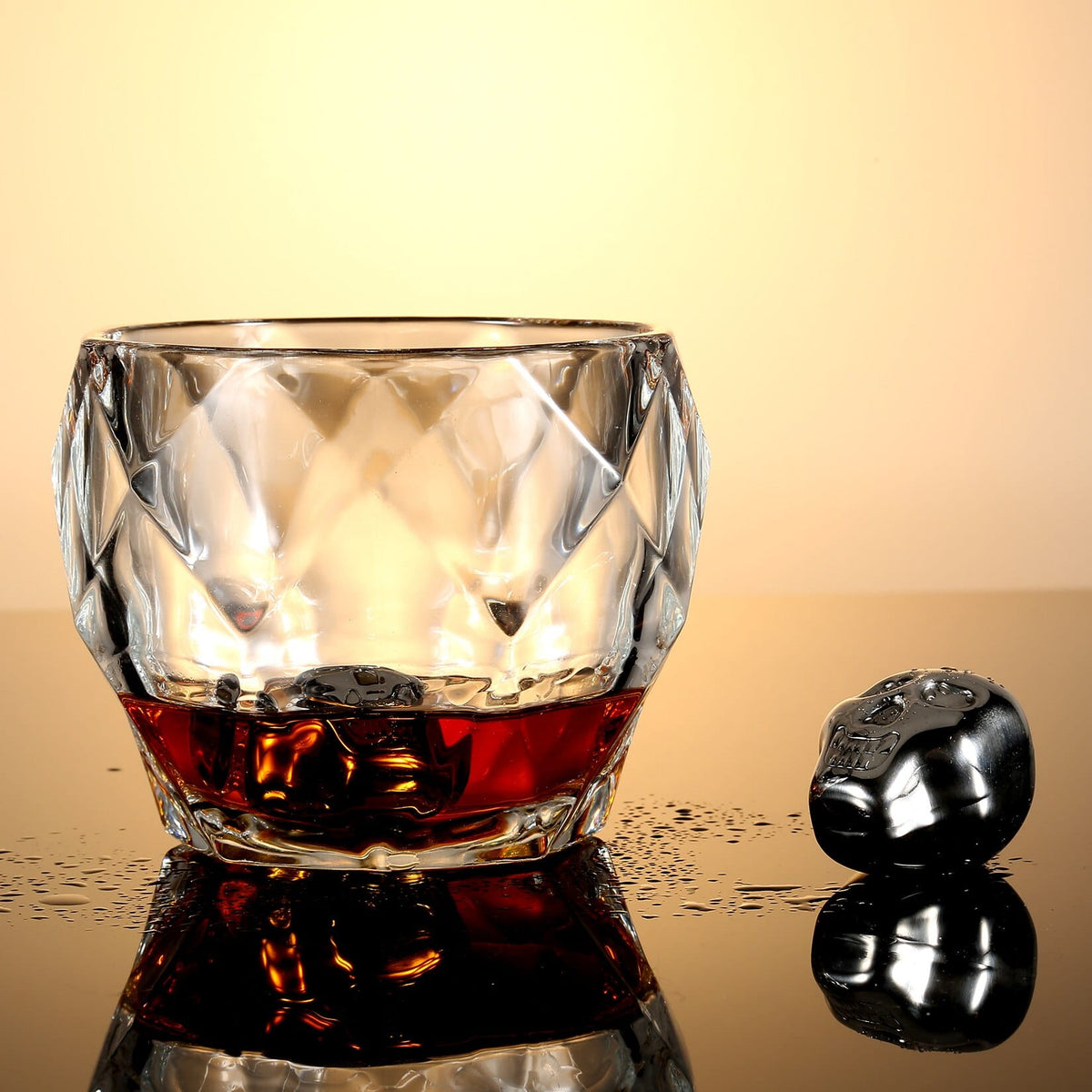 Coffret verre à whisky et pierre, détail du contenu