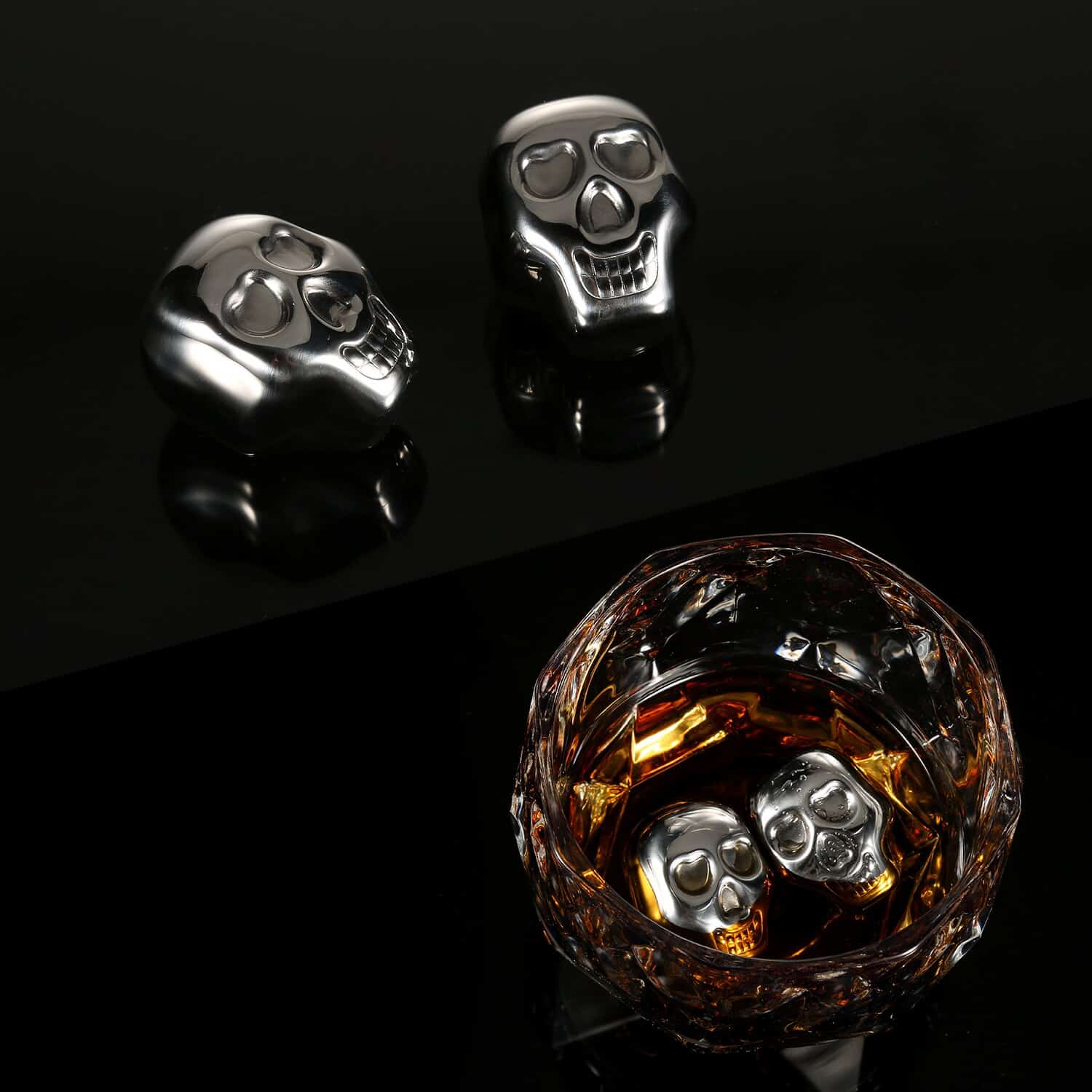 Coffret verre à whisky et pierre, vue de profil