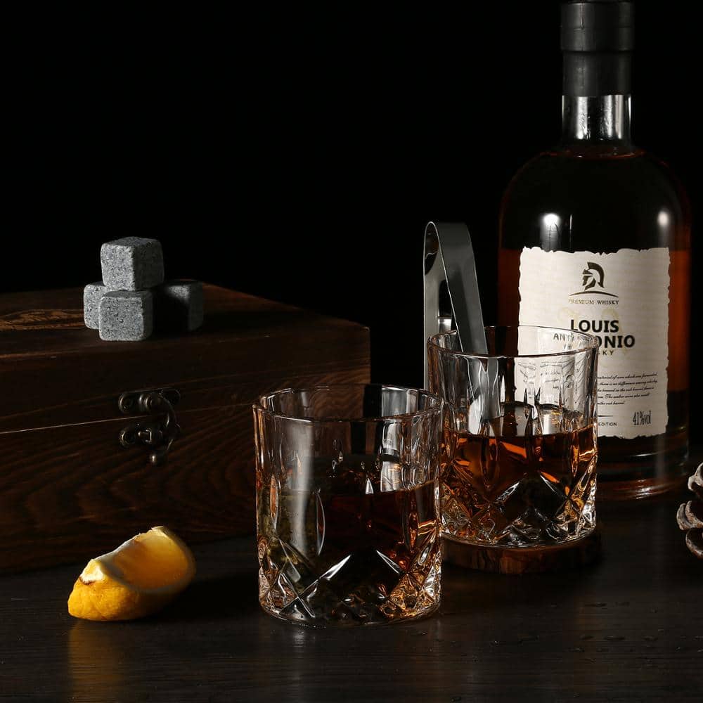 Coffret verre à whisky authentique, vue d'ensemble