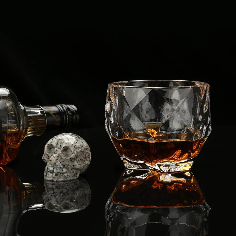 Coffret verre à whisky tête de mort, vue de face