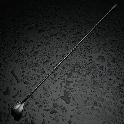 Cuillère à cocktail torsadée 50cm, gros plan