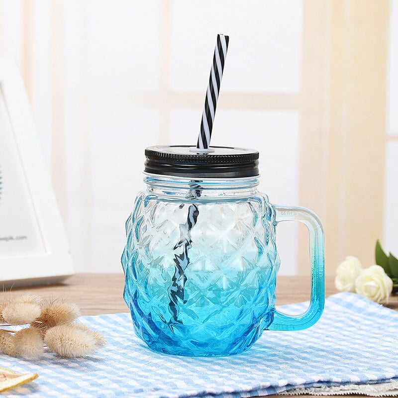Mason jar ananas, vue de face