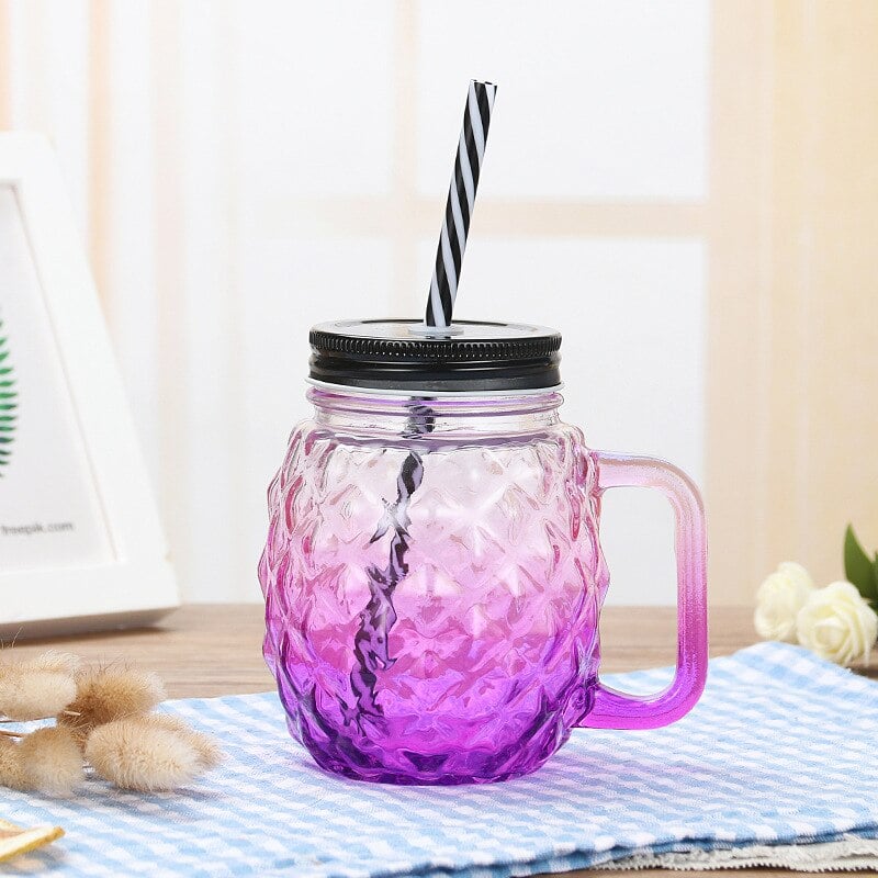 Mason jar ananas, vue de profil