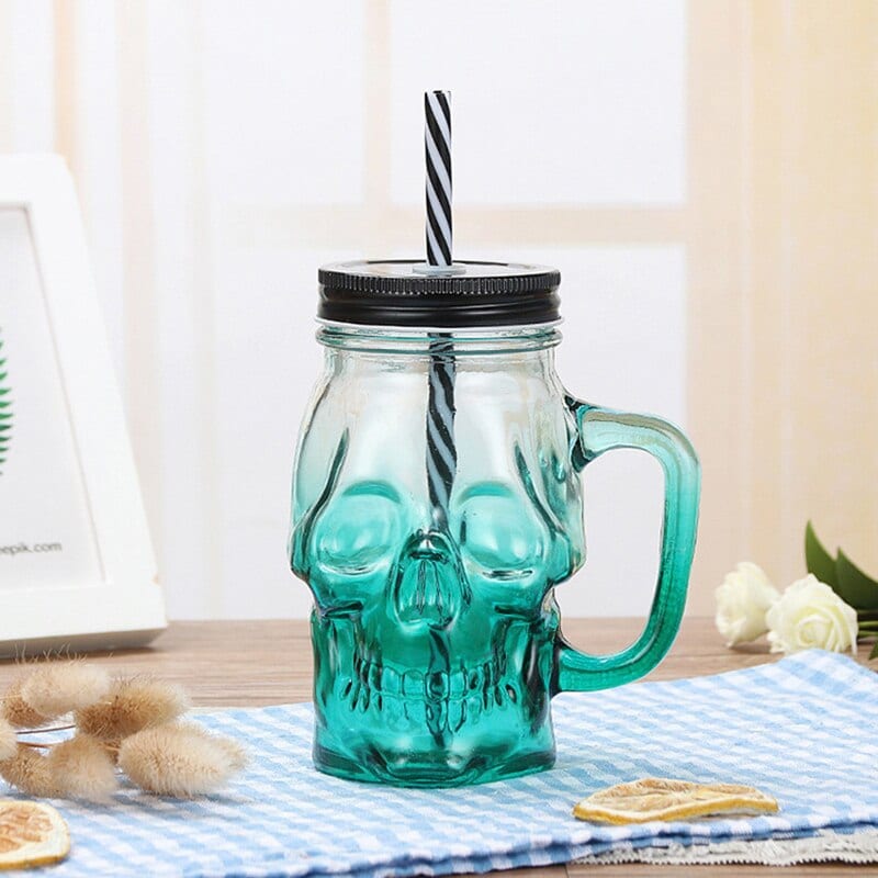 Mason jar tête de mort, en situation