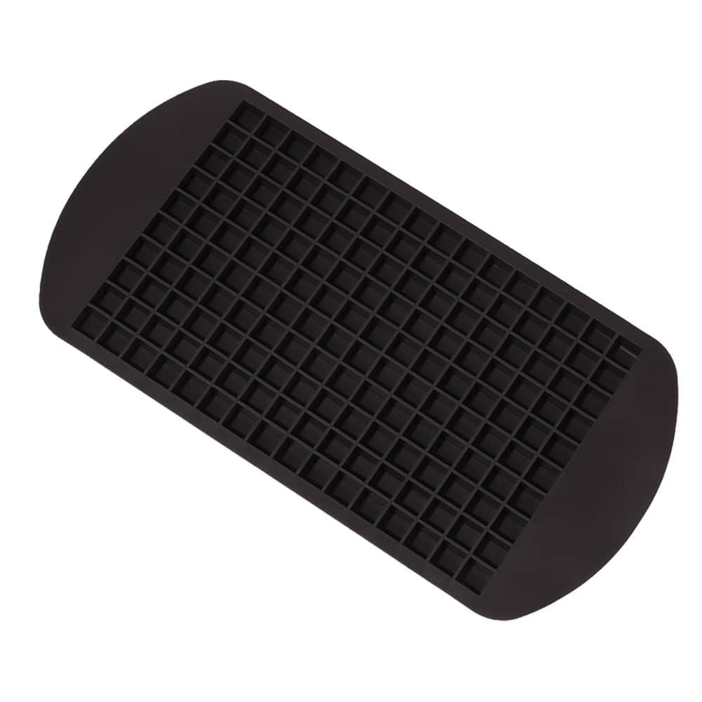 Moule à Mini Glaçons en silicone noir vide, grille de nombreuses petites cavités carrées, fond blanc