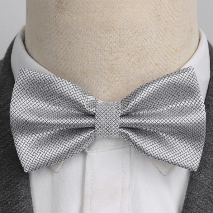 Nœud papillon gris en bois