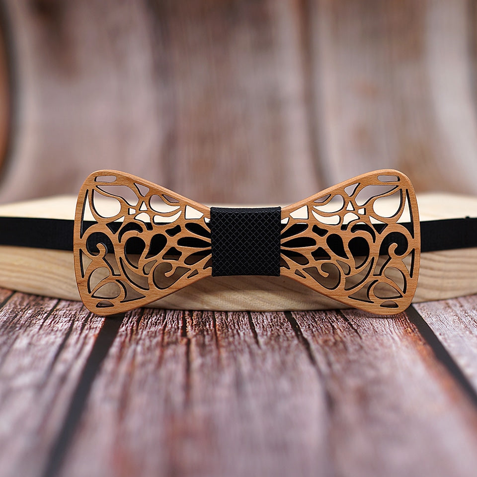 Noeud Papillon Noir en Bois