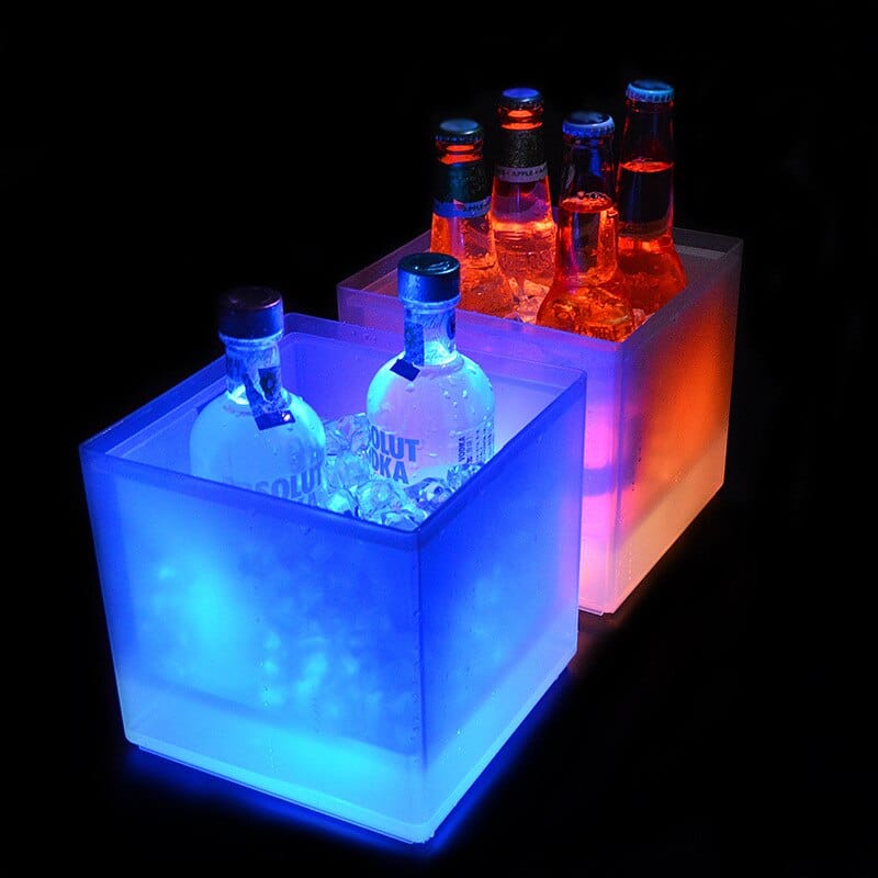 Seau à champagne lumineux, vue de face