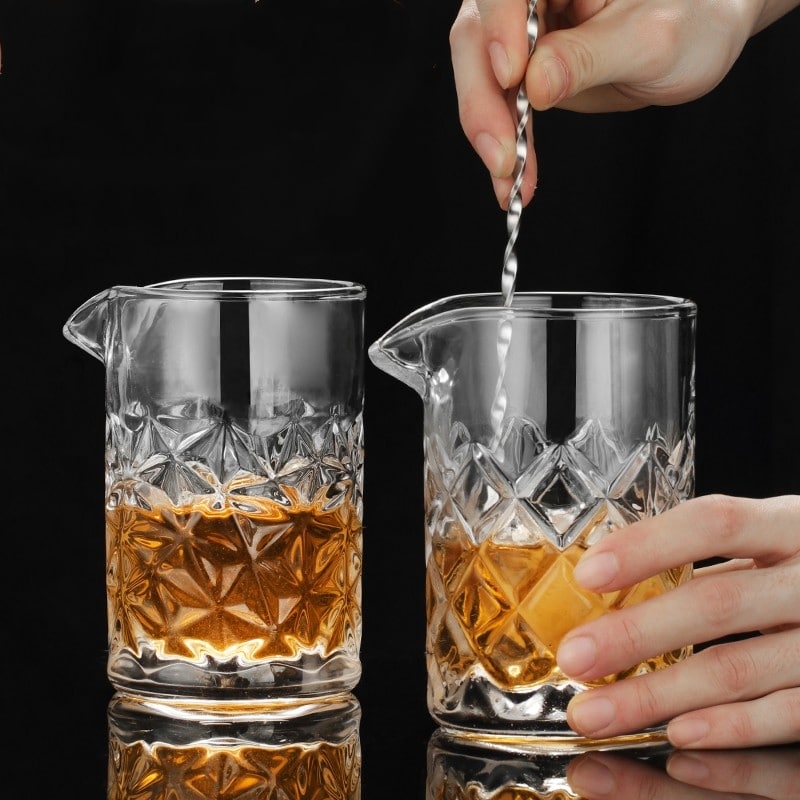 Verre à mélange chic, en situation