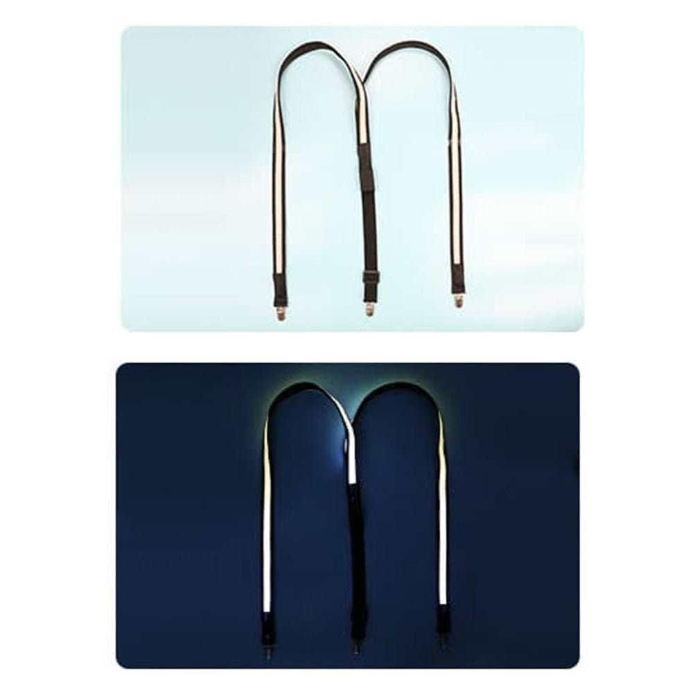 Bretelles lumineuses LED blanc - vue eteinte et allumee