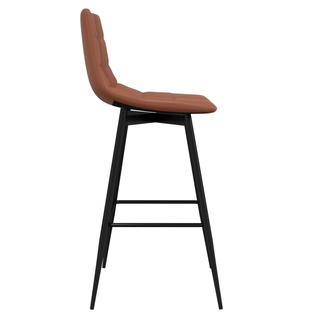 Tabouret de bar moderne vu de profil, dossier enveloppant et repose pieds métallique
